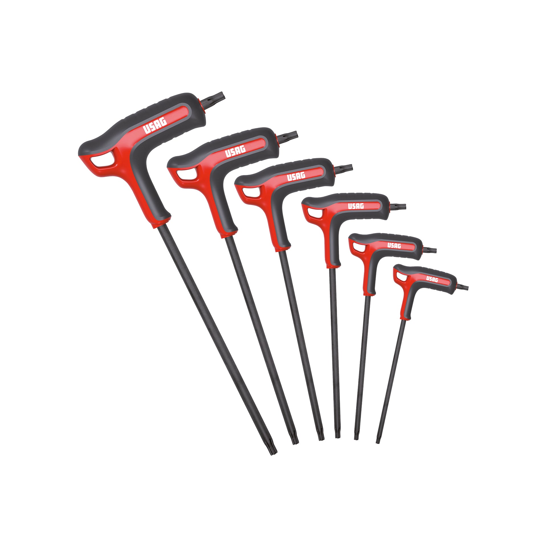 280 HATX/SE6 - Set of 6 bent male keys with handle for torx® screws - Usag - U02800464 280 HATX/SE6 - Set of 6 bent male keys with handle for torx® screws - Usag - U02800464